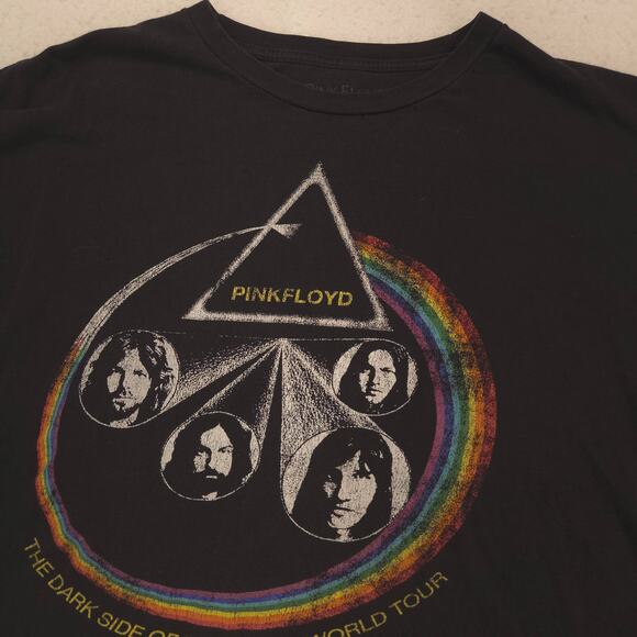 Pink Floyd Band Graphic Short Sleeve Crew Neck T Shirt Adult Mens Size 2XL Black - Picture 1 of 9
